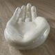 Large vintage hand tidy in iridescent enameled ceramic
