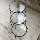 1950s metal and glass nesting coffee tables