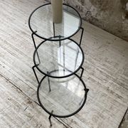 Tables basses gigogne métal et verre années 50