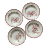 4 assiettes creuses Sarreguemines Fontanges