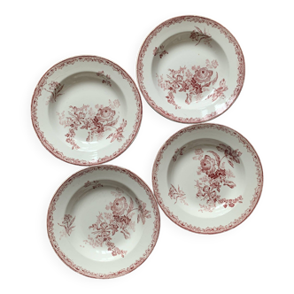 4 assiettes creuses Sarreguemines Fontanges