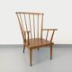 Vintage wooden armchair Baumann model Éventail from the 1960s.