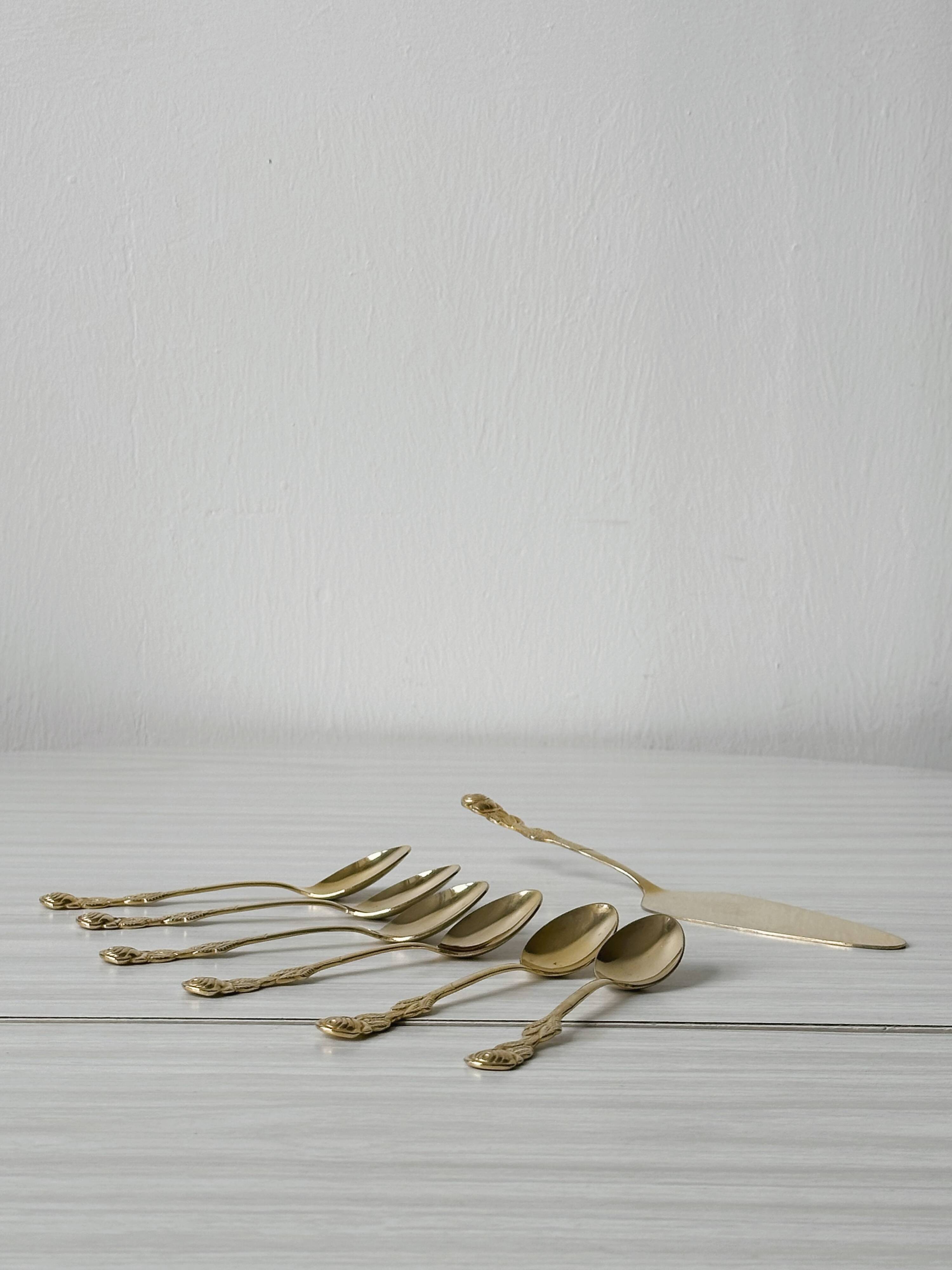 Lot De 6 Cuillères à Café, Petites Cuillères Vintage, Cuillère En Métal