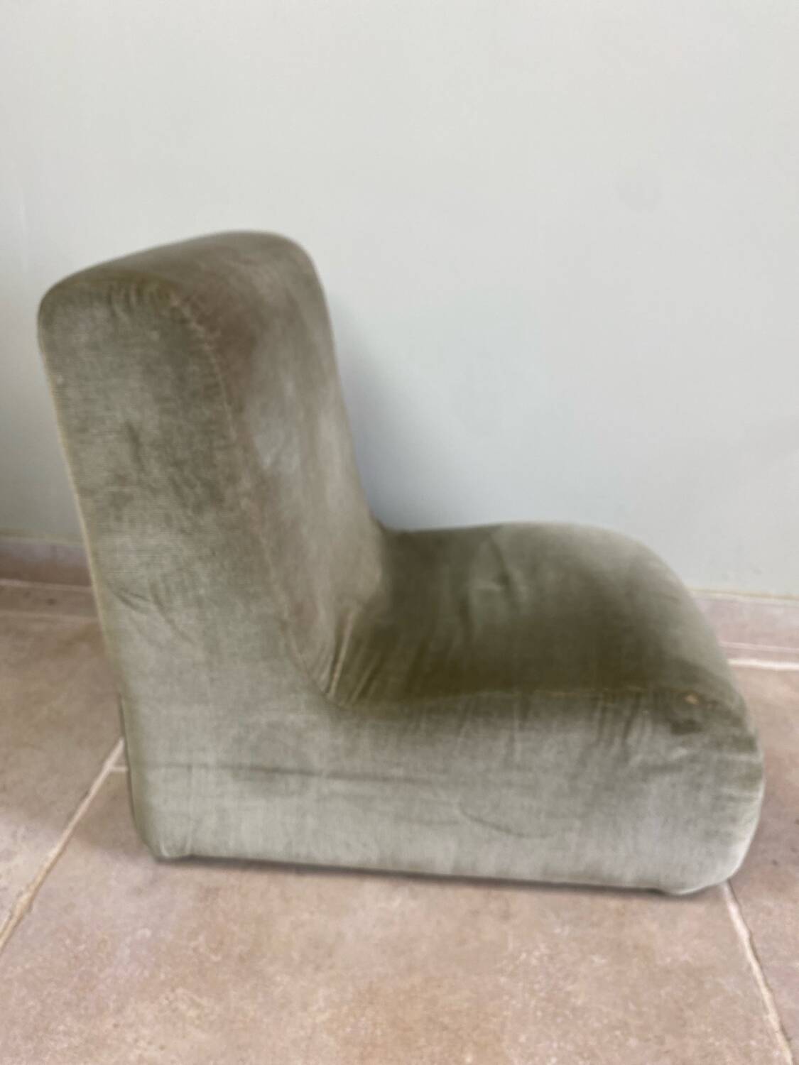 Vintage velvet children's armchair
