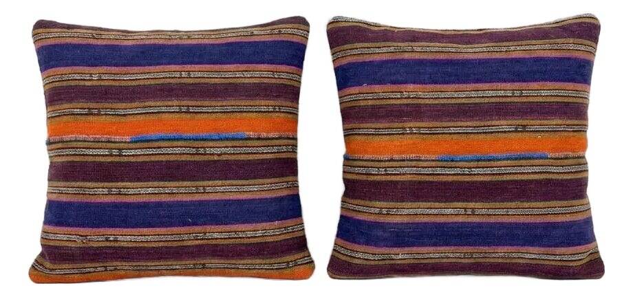 Set of 2 vintage Turkish cushion covers 56x58 cm