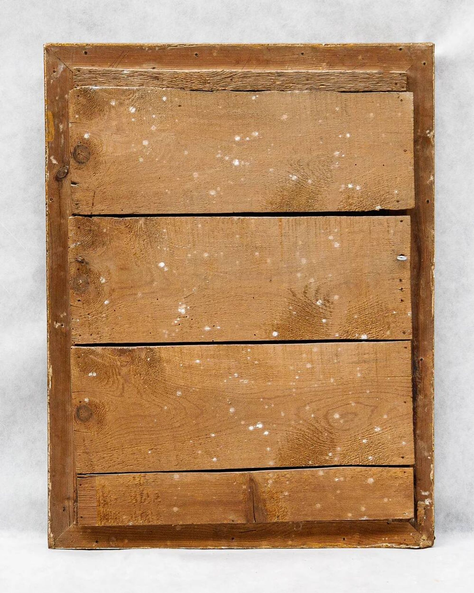 French 19th century rectangular golden mirror with ribbed frame