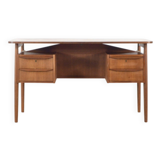 Midcentury Danish Teak Desk By Gunnar Nielsen For Tibergaard. Vintage / Mod
