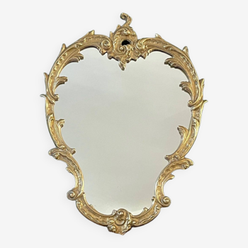 Golden brass mirror