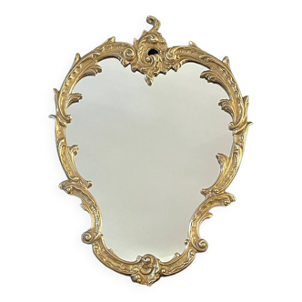Golden brass mirror