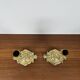 Pair of antique heron candlesticks in gilded brass – Orientalist Art Deco style