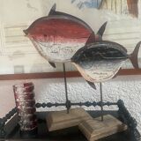 Vintage garnet glass geometric vase