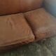 Club sofa 2 places in leather beautiful patina around 1980