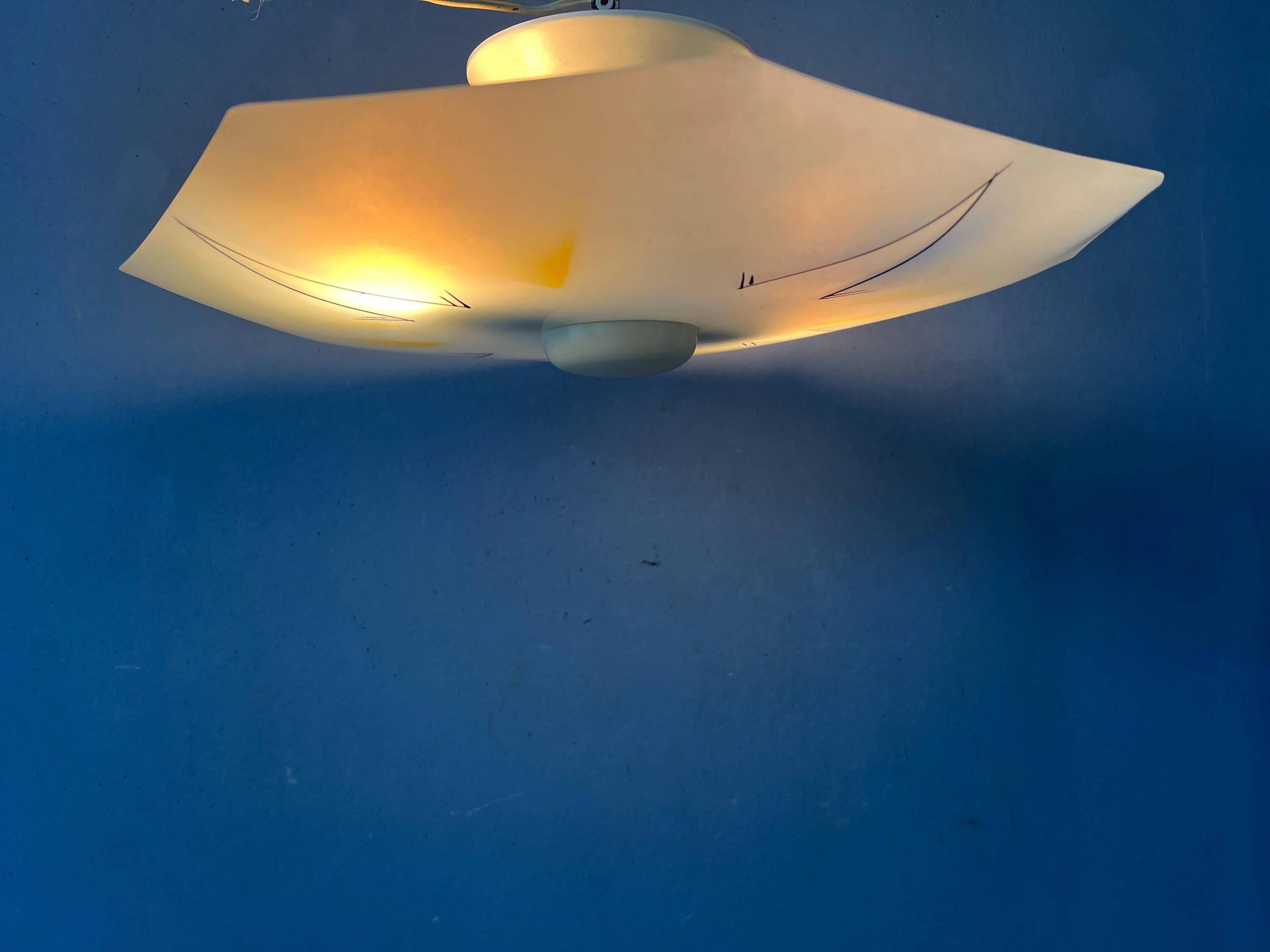 Mid-Century vintage glass ceiling light