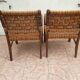 Paire de fauteuils bridge bois et corde