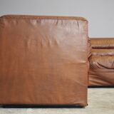 Cognac leather armchairs by BL Arredamenti, 1970s, set of 4