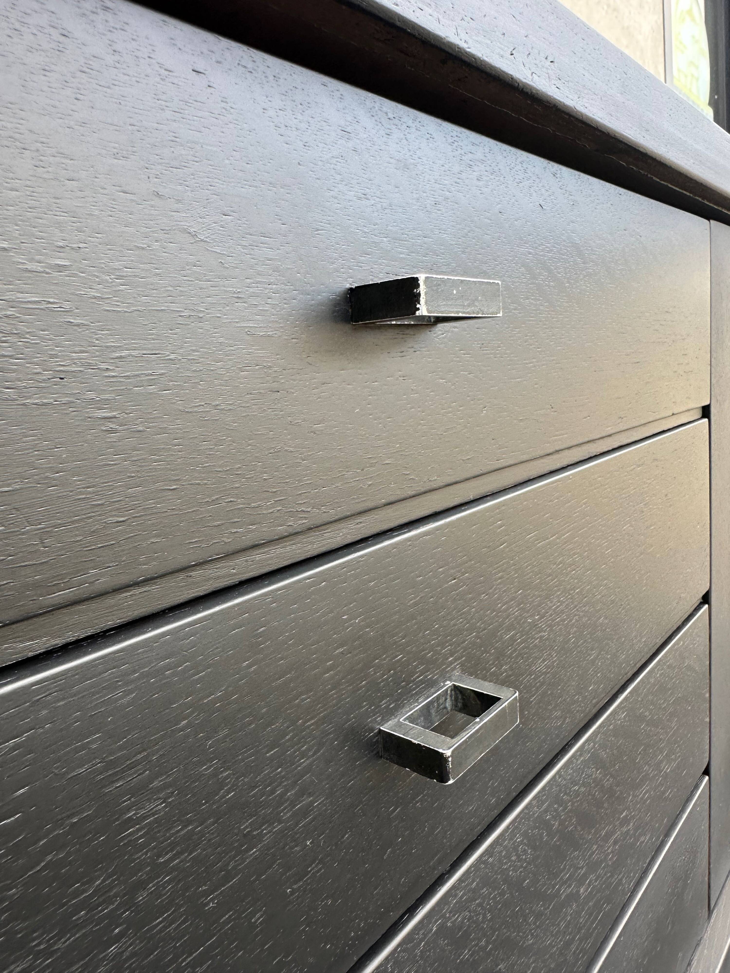 XL design black stained oak brutalist sideboard – De Coene