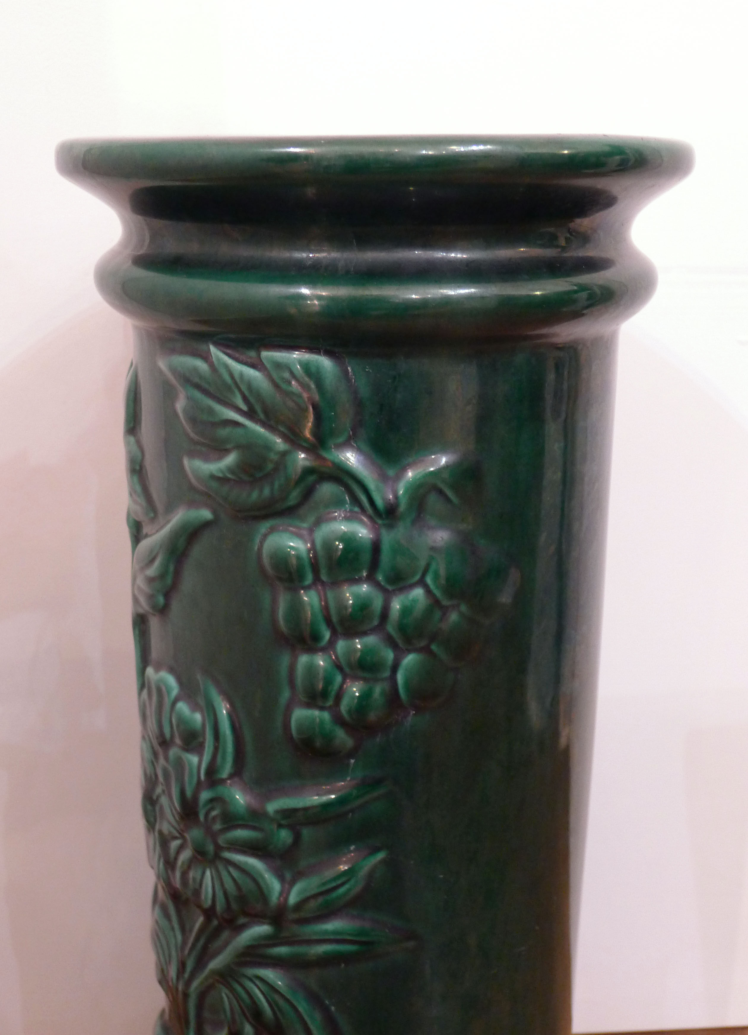 Column plant in green faience, mid twentieth