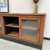 Enfilade de métier XXL chêne portes vitrées