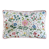 Cushion in hand-embroidered hemp.