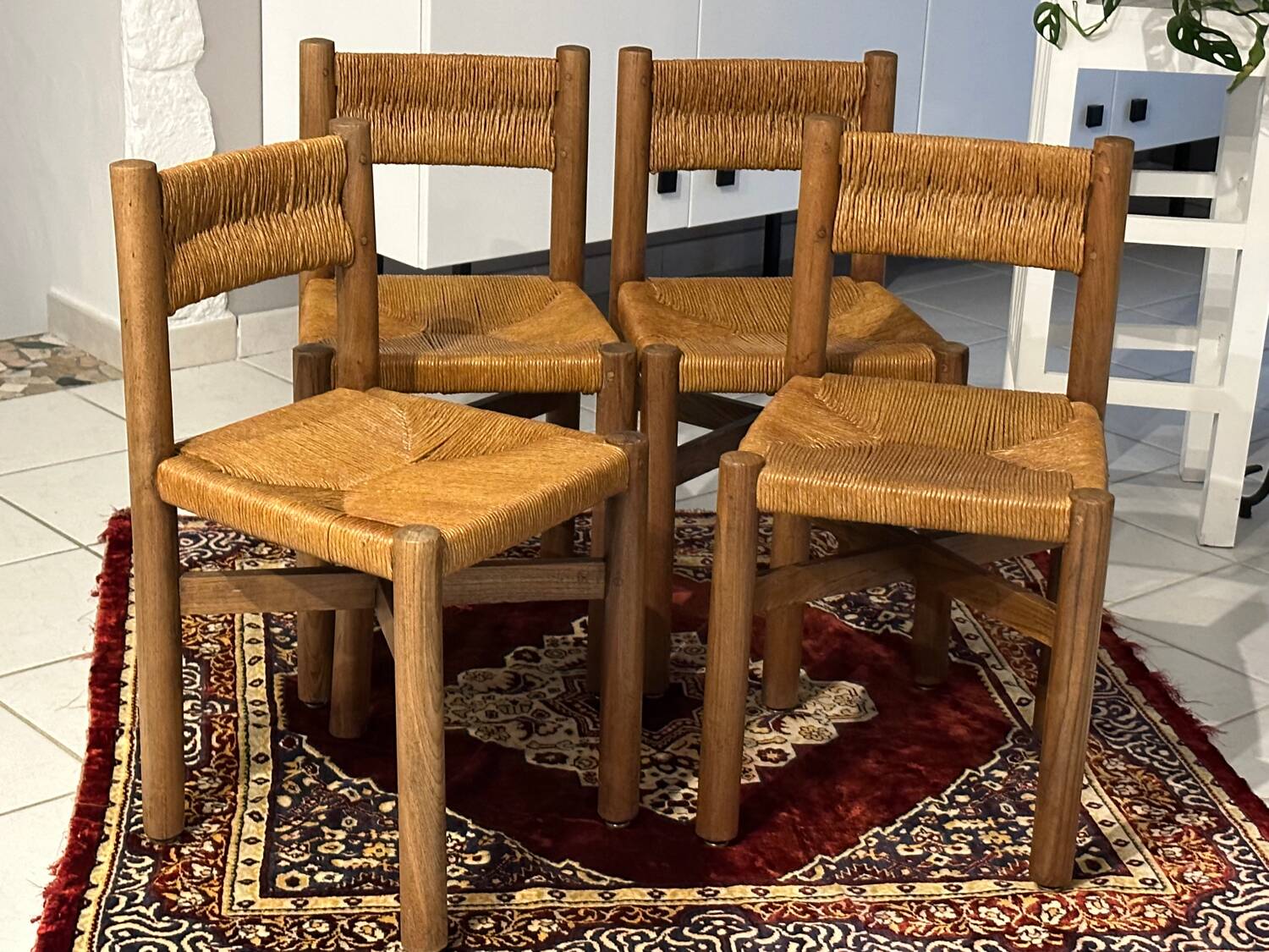 Set of 4 Méribel chairs by Charlotte Perriand 1950