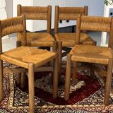 Set of 4 Méribel chairs by Charlotte Perriand 1950