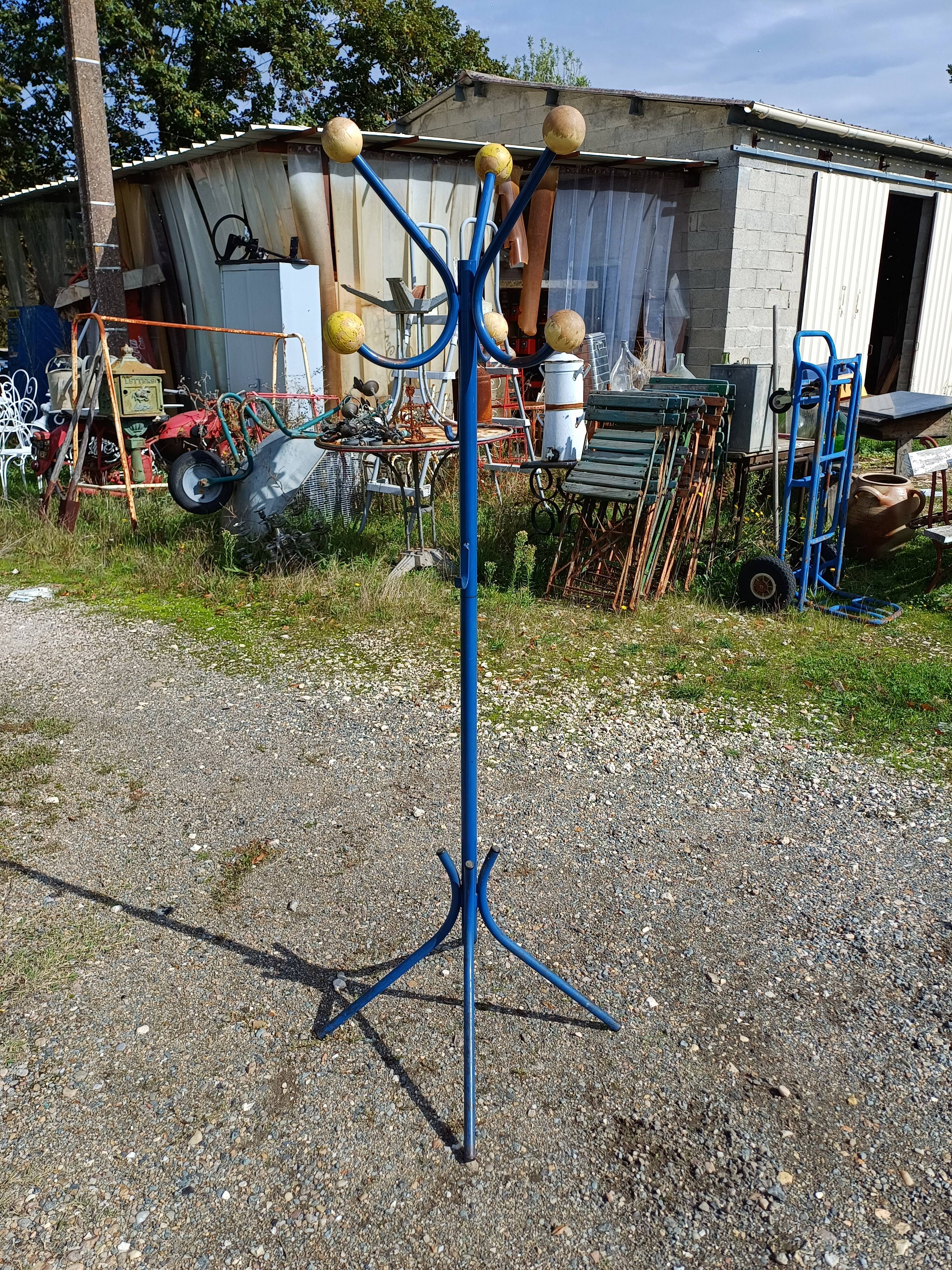 Vintage Coat Rack, Metal and Wooden Balls.