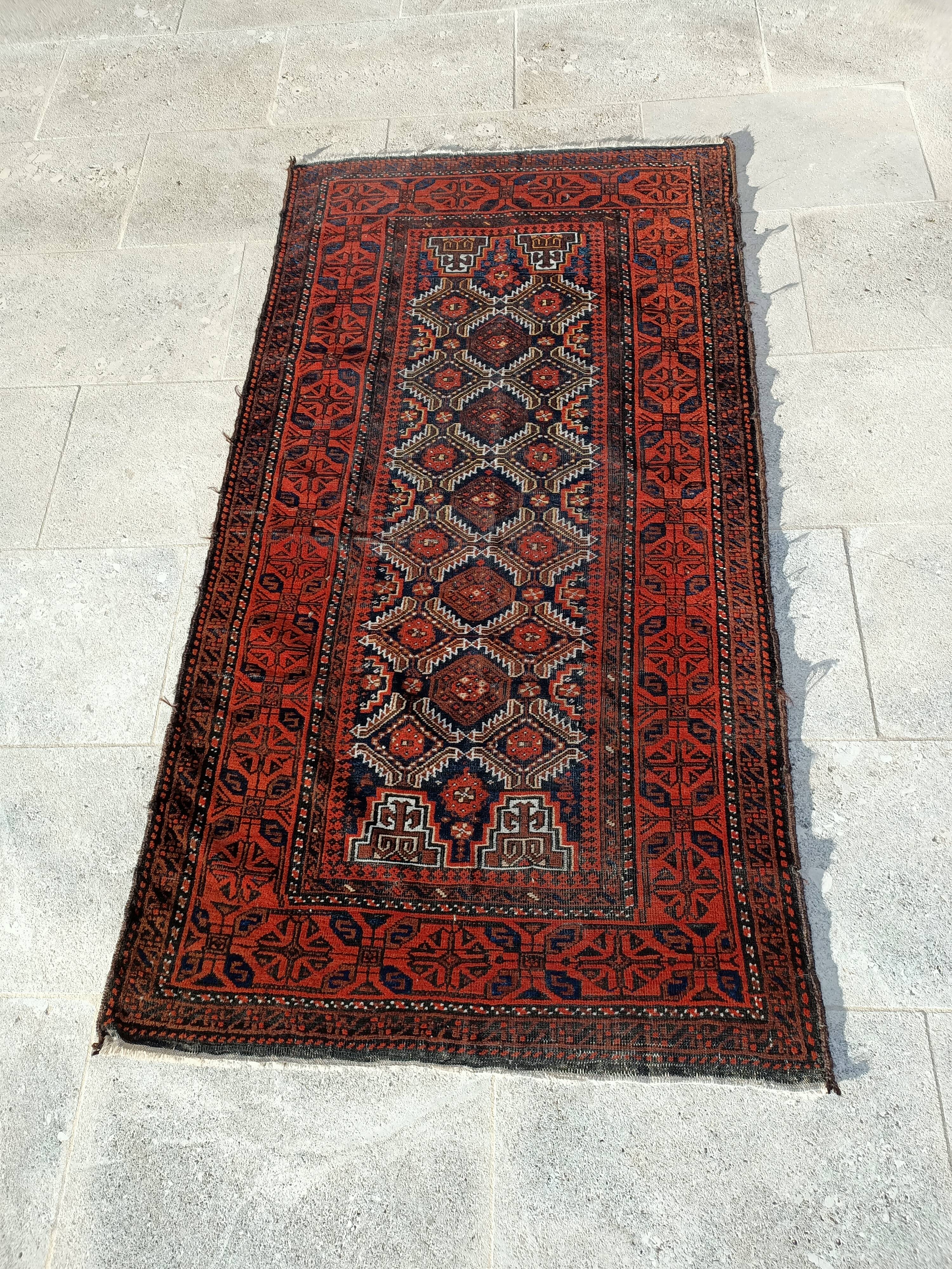 Old carpet Baloch 195x106 cm