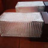 Paire d'appliques en verre, à tirette, années 70