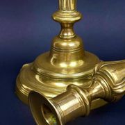 Pair of gilded bronze candlesticks from the Regency period, 18th century.