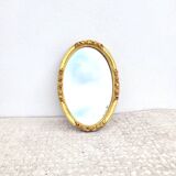 Petit miroir doré ovale vintage 25x32cm