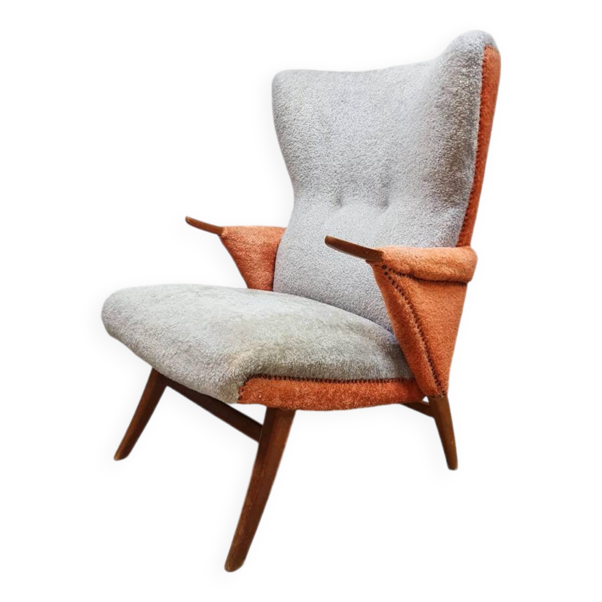 Fauteuil à oreilles design du milieu du siècle « Duo tone »
