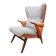 Fauteuil à oreilles design du milieu du siècle « Duo tone »