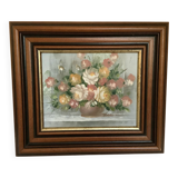 Still life of a bouquet of flowers, oil on canvas, signed.