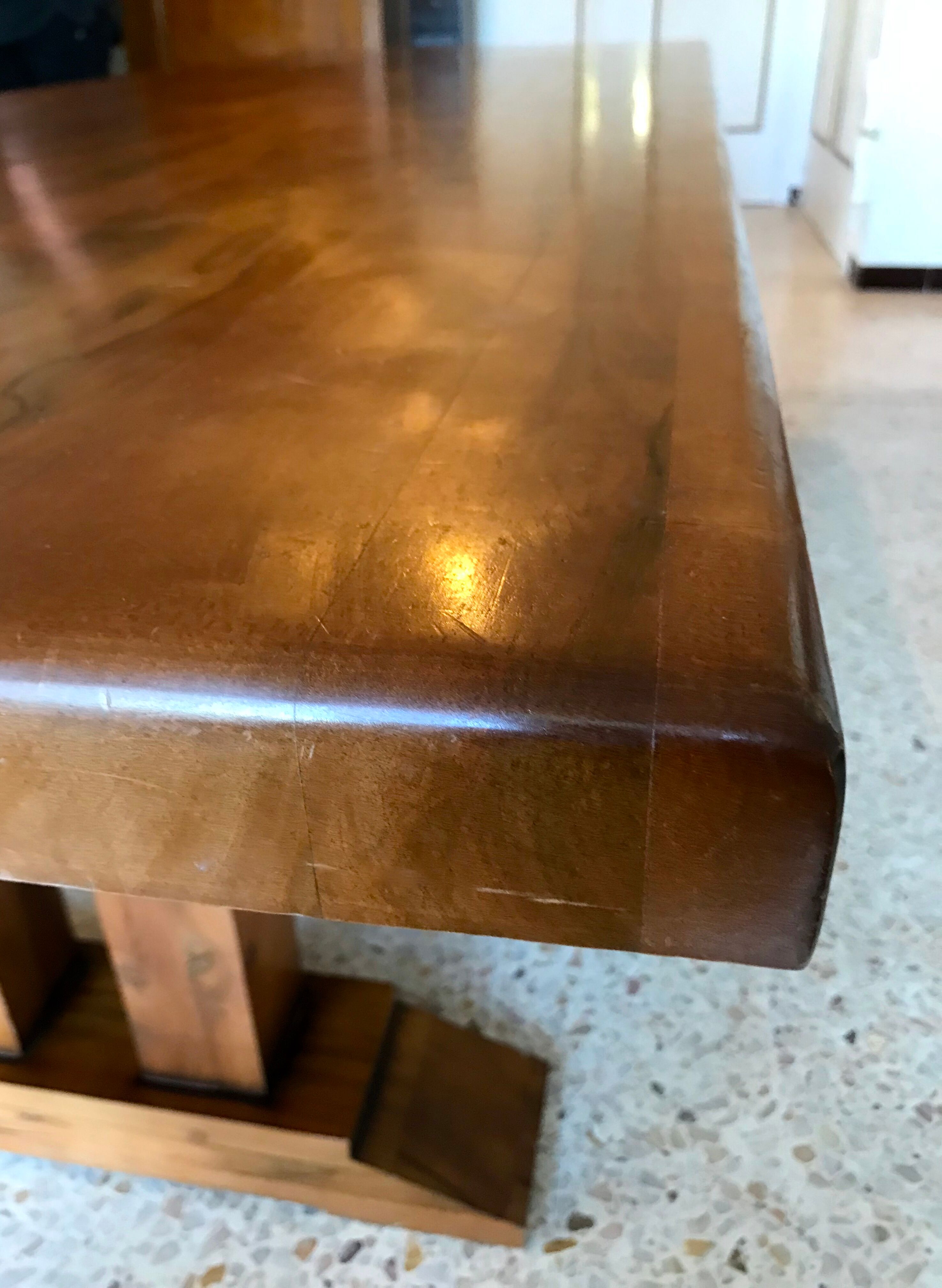 Dining table vintage solid wood refectory