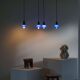 Set of 4 vintage blue glass pendants, made by Design Light A/S, Denmark, 1990s.
