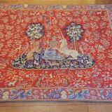 Ancienne tapisserie Halluin la vue la dame à la licorne