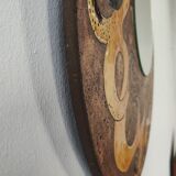 Enamel mirror on Volvic lava by Jacques Avier, 1980s