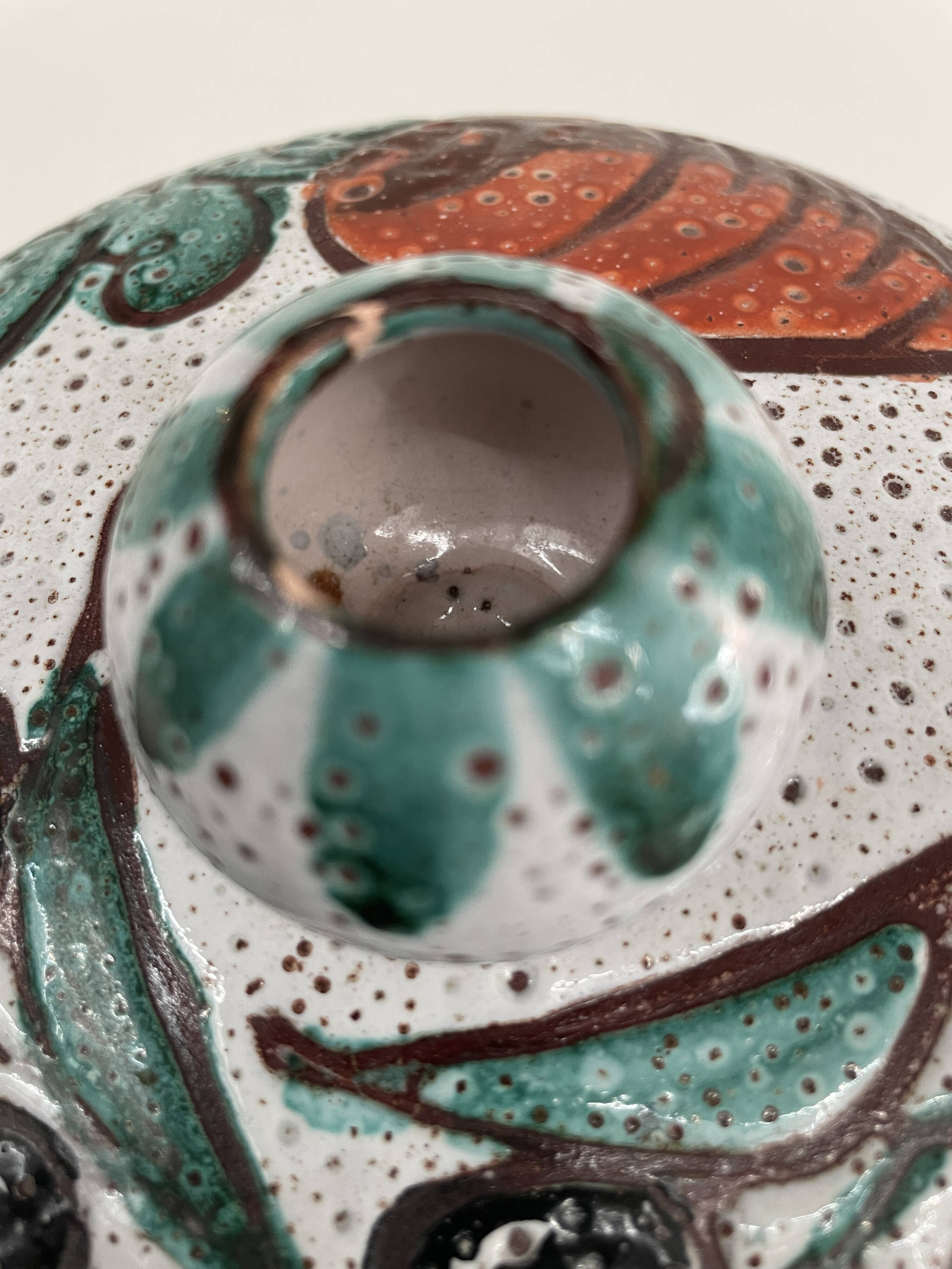 Large glazed and coloured ceramic soup tureen - Vallauris