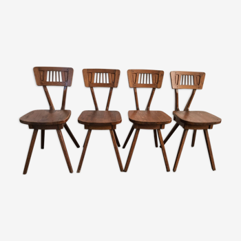 Set of 4 oak chairs, design 60s