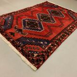 Vintage Tribal Rug 205x137 cm Wool Oriental Hand Made Rug Red, Navy