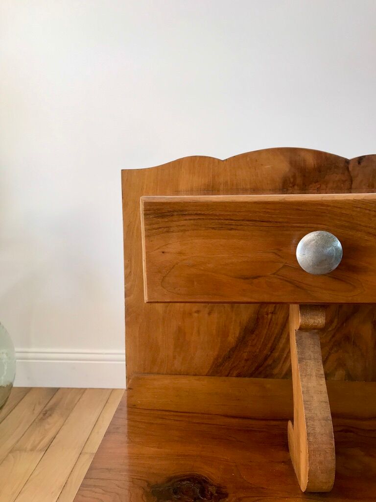 Art Deco veneer bedside table 30s