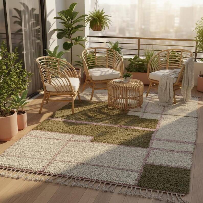 Traditional handmade pure wool rug size 150x250 cm