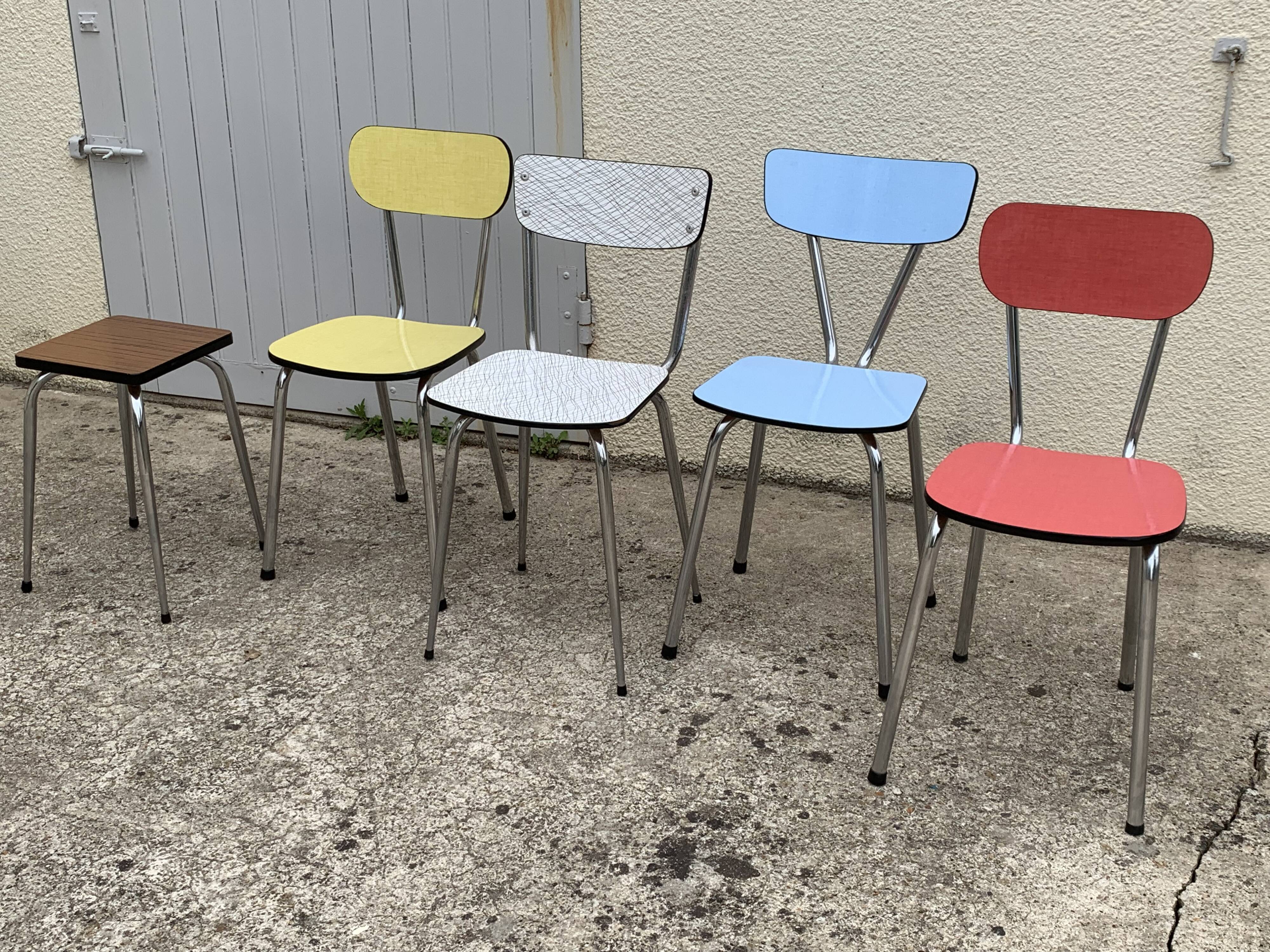 Mismatched Formica chairs