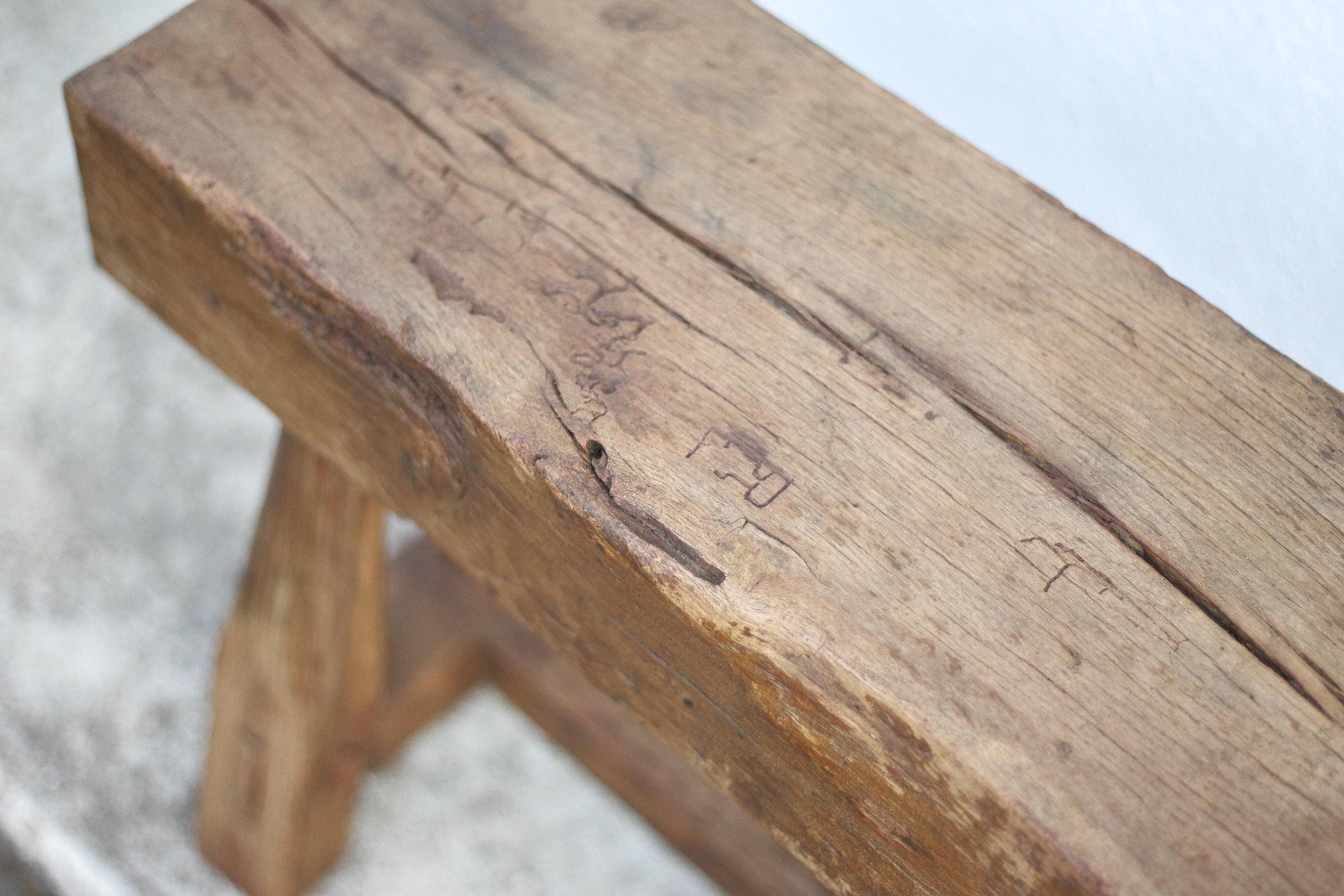 Vintage stool, wooden stool, antique stool, plant stand, small bench