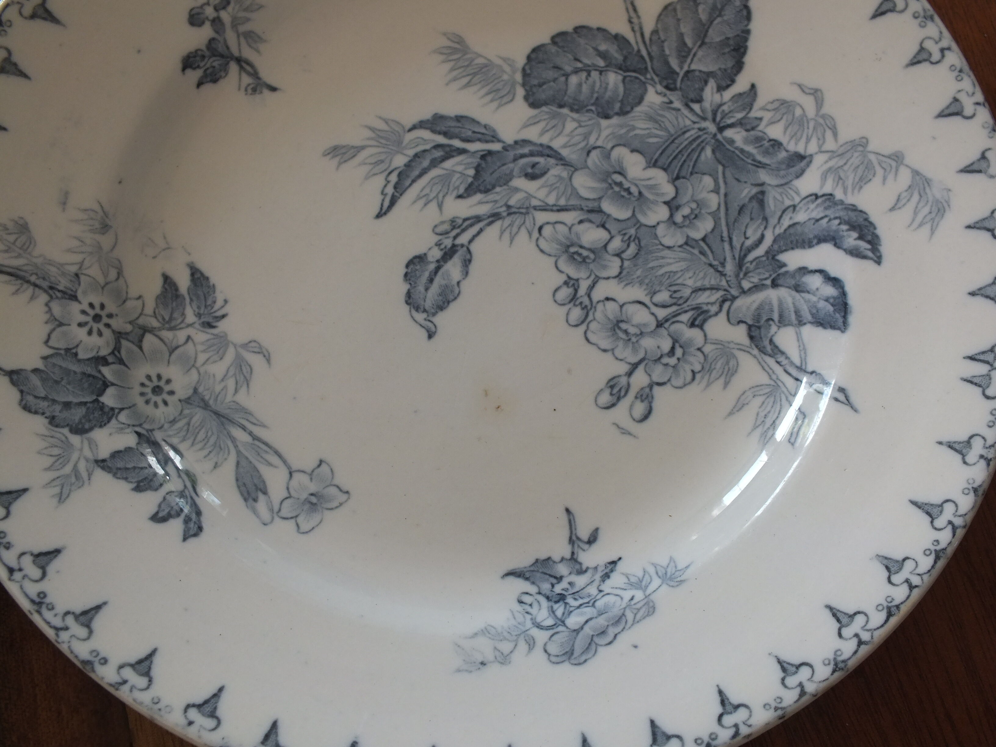 6 flat plates Sarreguemines U&C Flore - blue