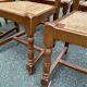 6 solid oak dining chairs with straw seats, 104cm