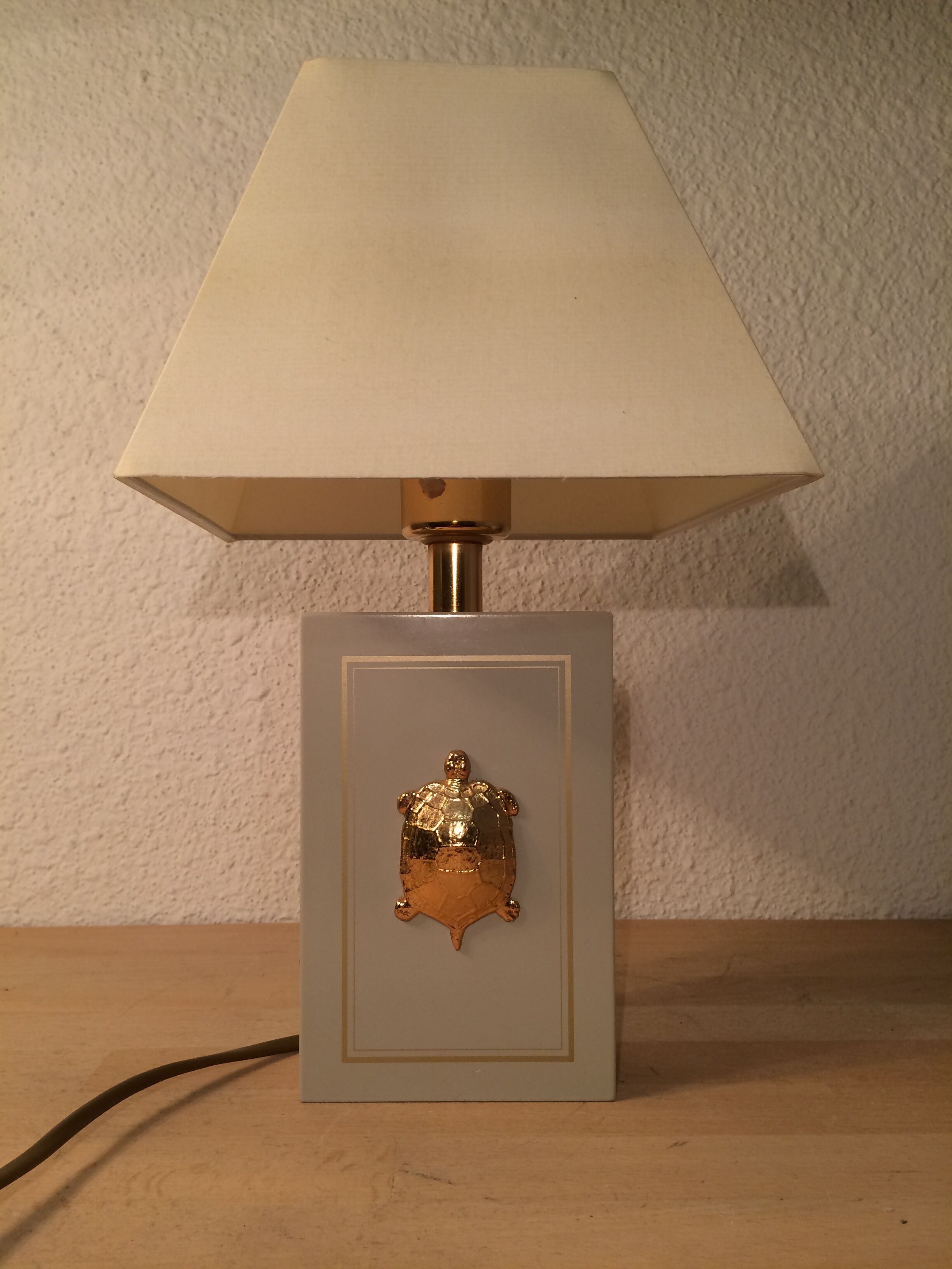 Lamp Turtle golden brass lacquered 70s