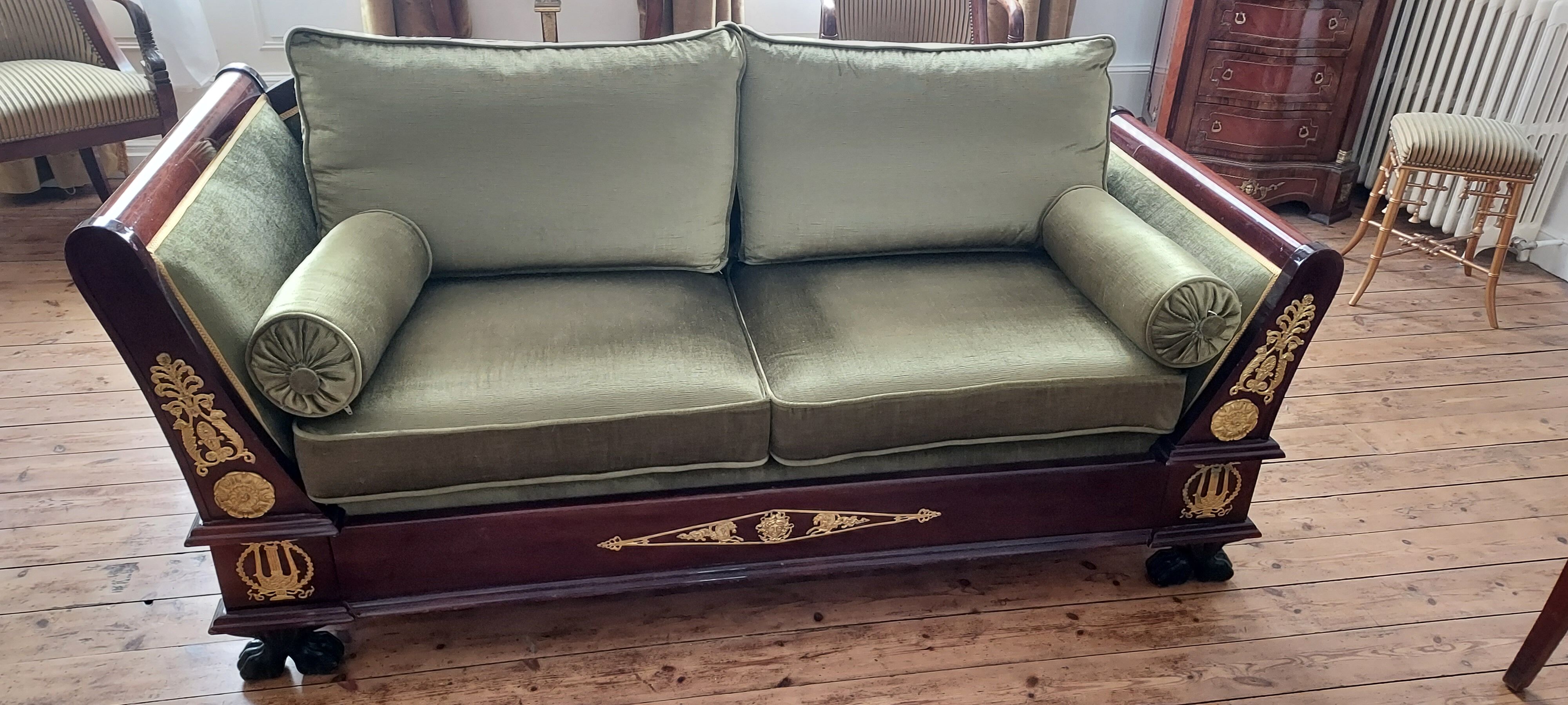 Empire style mahogany bench