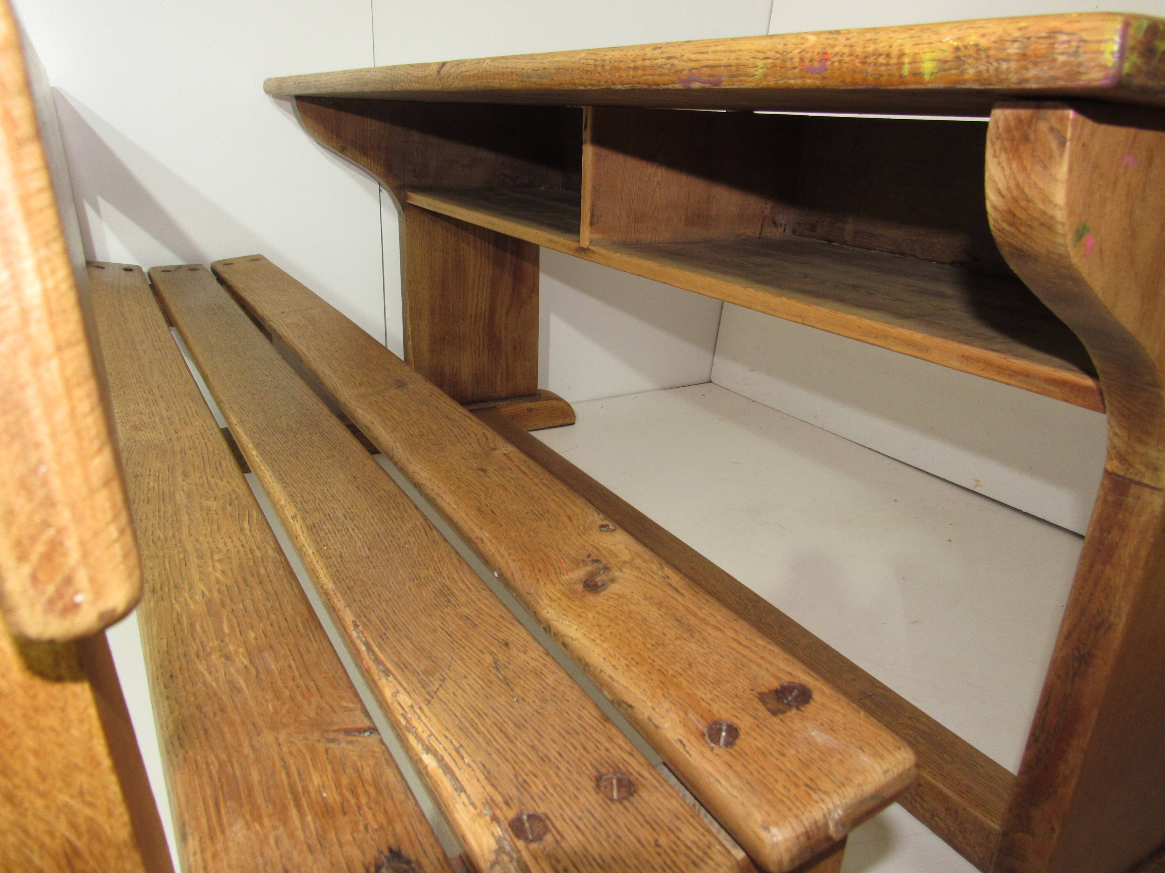 Light oak school desk