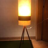 Scandinavian tripod floor lamp with 60s lampshade